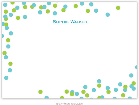 Boatman Geller Stationery - Confetti Teal & Green (Flat)