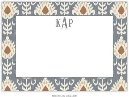 Boatman Geller Stationery - Mia Ikat Gray (Flat)