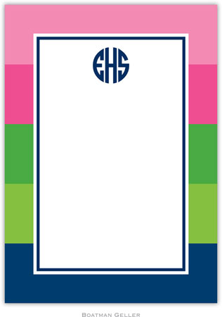 Boatman Geller Stationery - Bold Stripe Pink Green & Navy (Flat) Boatman Geller Stationery - Bold Stripe Pink Green & Navy (Flat)