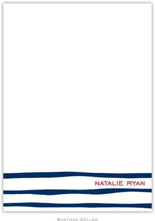 Boatman Geller Stationery - Brush Stripe Navy (Flat)