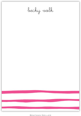 Boatman Geller Stationery - Brush Stripe Raspberry (Flat)