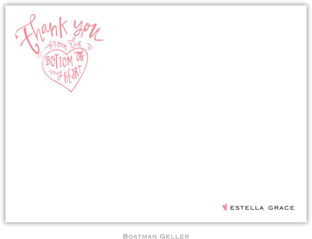 Boatman Geller Stationery - Thank You Heart - Custom (Flat) Boatman Geller Stationery - Thank You Heart - Custom (Flat)