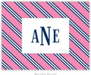 Boatman Geller Stationery - Repp Tie Pink & Navy (Folded)