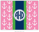 Boatman Geller Stationery - Anchors Ribbon in Pink (Folded)