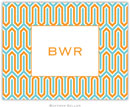 Boatman Geller Stationery - Blaine Tangerine & Teal (Folded)