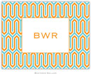 Boatman Geller Stationery - Blaine Tangerine & Teal (Folded)