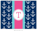 Boatman Geller Stationery - Anchors Ribbon in Navy (Folded)