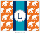 Boatman Geller Stationery - Elephants Ribbon in Orange (Folded)