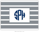 Boatman Geller Stationery - Nautical Stripe Gray & White (Folded)