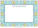 Boatman Geller Stationery - Mia Ikat Teal (Flat)