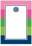 Boatman Geller Stationery - Bold Stripe Pink Green & Navy (Flat)