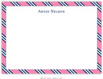 Boatman Geller Stationery - Repp Tie Pink & Navy (Flat)