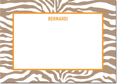 Boatman Geller - Create-Your-Own Personalized Stationery (Zebra - Lg. Flat Card)