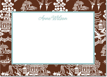 Boatman Geller - Create-Your-Own Personalized Stationery (Chinoiserie - Lg. Flat Card)