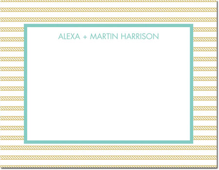 Stationery/Thank You Notes by Boatman Geller - Rope Stripe Gold