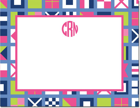 Stationery/Thank You Notes by Boatman Geller - Nautical Flags Pinks Stationery/Thank You Notes by Boatman Geller - Nautical Flags Pinks