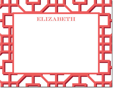 Stationery/Thank You Notes by Boatman Geller - Fret Coral Stationery/Thank You Notes by Boatman Geller - Fret Coral