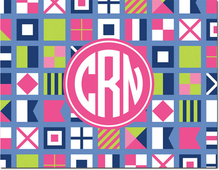 Boatman Geller Stationery/Thank You Notes - Nautical Flags Pink Boatman Geller Stationery/Thank You Notes - Nautical Flags Pink
