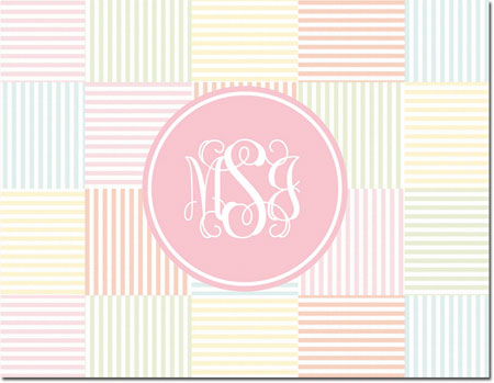 Boatman Geller Stationery/Thank You Notes - Seersucker Patch Light Pink Boatman Geller Stationery/Thank You Notes - Seersucker Patch Light Pink
