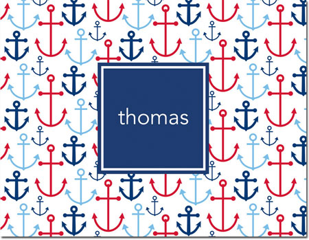 Boatman Geller Stationery/Thank You Notes - Happy Anchors Blue Boatman Geller Stationery/Thank You Notes - Happy Anchors Blue