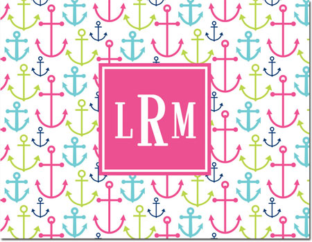 Boatman Geller Stationery/Thank You Notes - Happy Anchors Pink Boatman Geller Stationery/Thank You Notes - Happy Anchors Pink
