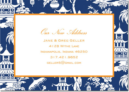 Boatman Geller Stationery/Thank You Notes - Pagoda Garden Navy Boatman Geller Stationery/Thank You Notes - Pagoda Garden Navy