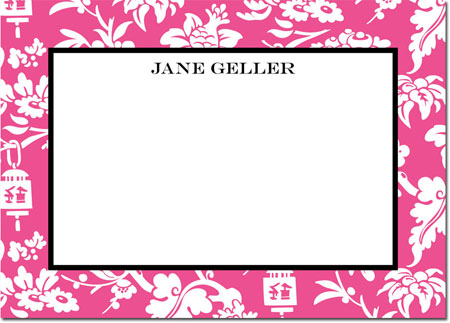 Boatman Geller Stationery/Thank You Notes - Anna Floral Raspberry