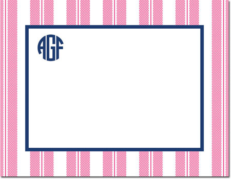 Stationery/Thank You Notes by Boatman Geller - Vineyard Stripe Raspberry Stationery/Thank You Notes by Boatman Geller - Vineyard Stripe Raspberry