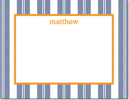 Stationery/Thank You Notes by Boatman Geller - Vineyard Stripe Navy Stationery/Thank You Notes by Boatman Geller - Vineyard Stripe Navy
