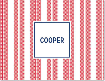 Boatman Geller Stationery/Thank You Notes - Vineyard Stripe Cherry Boatman Geller Stationery/Thank You Notes - Vineyard Stripe Cherry