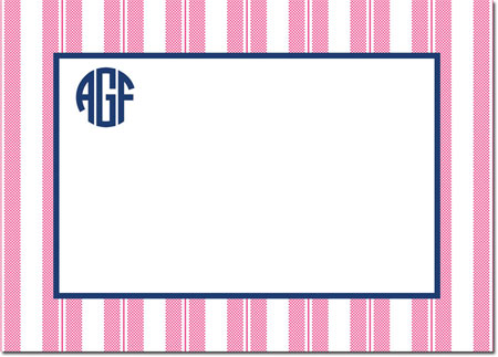 Boatman Geller Stationery/Thank You Notes - Vineyard Stripe Raspberry Boatman Geller Stationery/Thank You Notes - Vineyard Stripe Raspberry