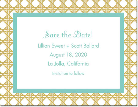 Stationery/Thank You Notes by Boatman Geller - Parker Border Aqua Stationery/Thank You Notes by Boatman Geller - Parker Border Aqua