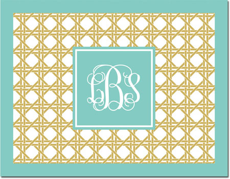 Boatman Geller Stationery/Thank You Notes - Parker Border Aqua Boatman Geller Stationery/Thank You Notes - Parker Border Aqua
