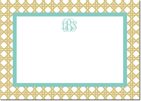 Boatman Geller Stationery/Thank You Notes - Parker Border Aqua Boatman Geller Stationery/Thank You Notes - Parker Border Aqua
