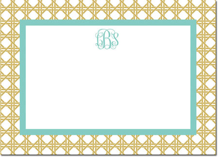 Boatman Geller Stationery/Thank You Notes - Parker Border Aqua