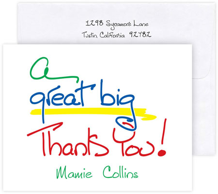 Boatman Geller Stationery/Thank You Notes - A Great Big Thank You Boatman Geller Stationery/Thank You Notes - A Great Big Thank You