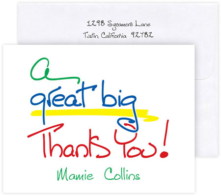 Boatman Geller Stationery/Thank You Notes - A Great Big Thank You