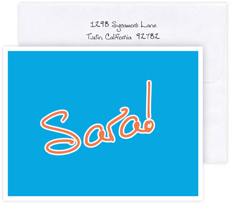 Boatman Geller Stationery/Thank You Notes - Custom Single Name Orange Boatman Geller Stationery/Thank You Notes - Custom Single Name Orange