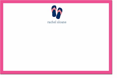 Boatman Geller Stationery - Flip Flops Raspberry Boatman Geller Stationery - Flip Flops Raspberry