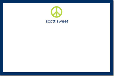 Boatman Geller Stationery - Peace Sign Green Boatman Geller Stationery - Peace Sign Green