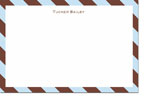 Boatman Geller Stationery - Diagonal Stripe Brown and Blue