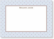 Boatman Geller Stationery - Brown Dot with Blue Large Flat Card
