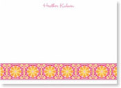 Boatman Geller Stationery - Floral Band Hot Pink Large Flat Card