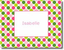 Boatman Geller Stationery - Big Dots Pink And Green Folded Note