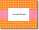 Boatman Geller Stationery - Orange Houndstooth/Pink Band Folded Note