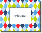 Boatman Geller Stationery - Blue Argyle Folded Note Boatman Geller Stationery - Blue Argyle Folded Note