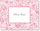 Boatman Geller Stationery - Floral Toile Pink Folded Note