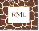 Boatman Geller Stationery - Giraffe Brown Folded Note