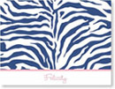 Boatman Geller Stationery - Zebra Navy Folded Note