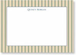 Boatman Geller Stationery - Parker Stripe Tan & Olive Large Flat Card